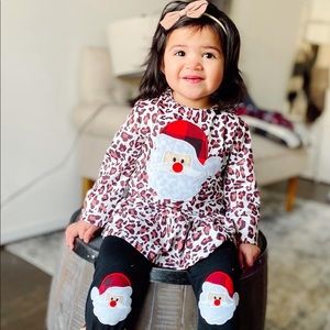 2pc baby girl party Santa Claus Set